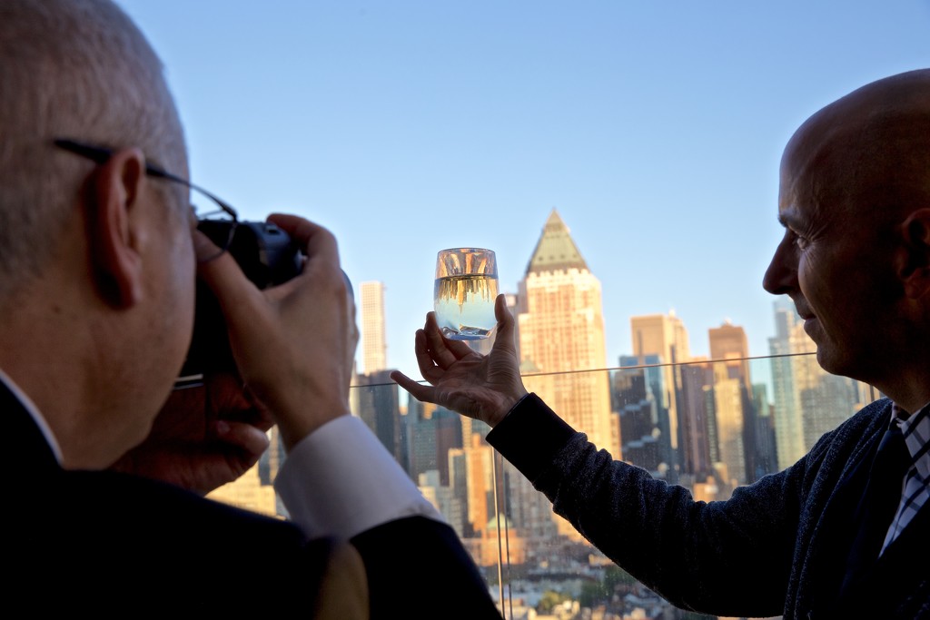Michael and Adam with NYC in a Wine Glass by jyokota