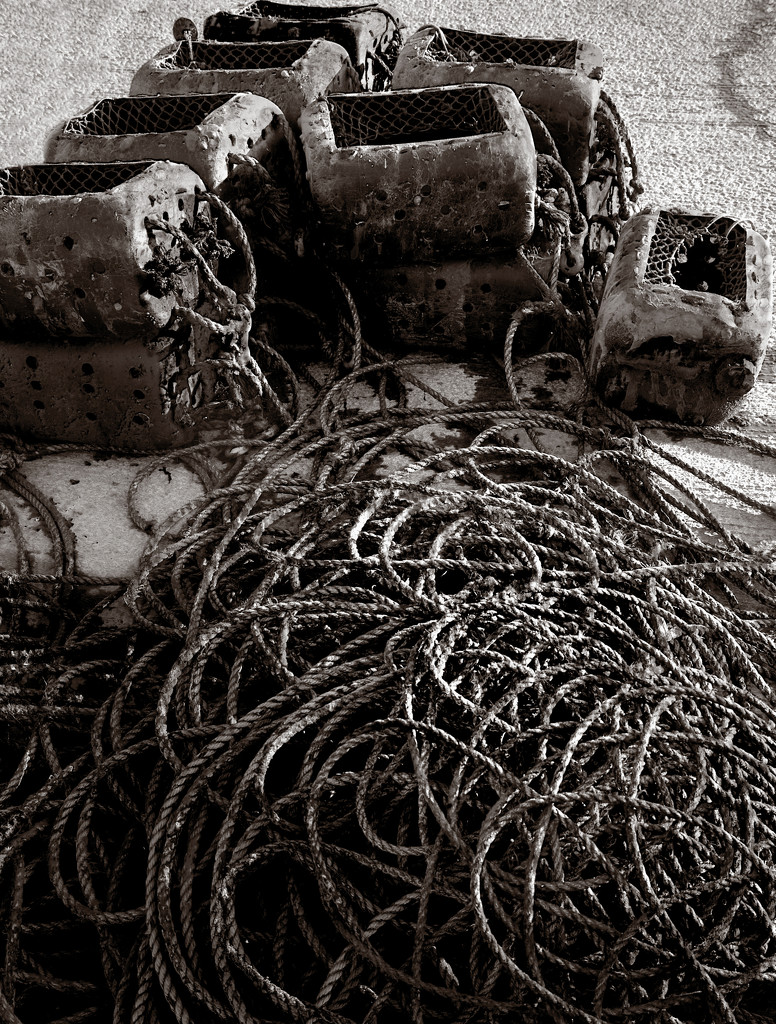 Ropes and pots in sepia by davidrobinson