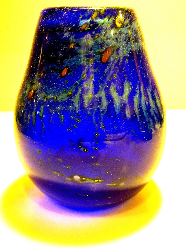 Still life    ....blue glass vase ... by snowy