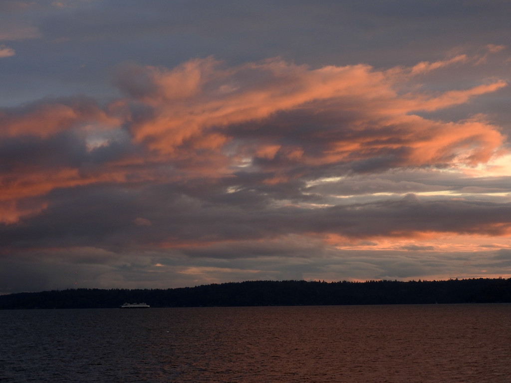 Seattle's Sunset-Colored Clouds by seattlite