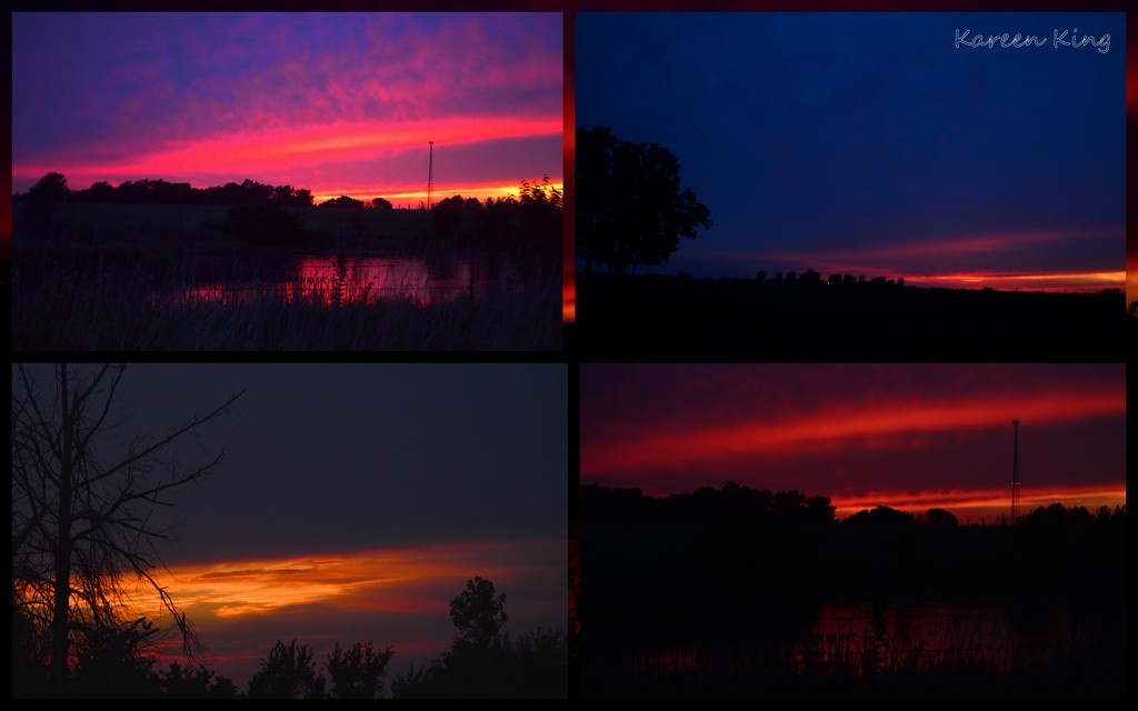 Four Views of a Kansas Sunset by kareenking