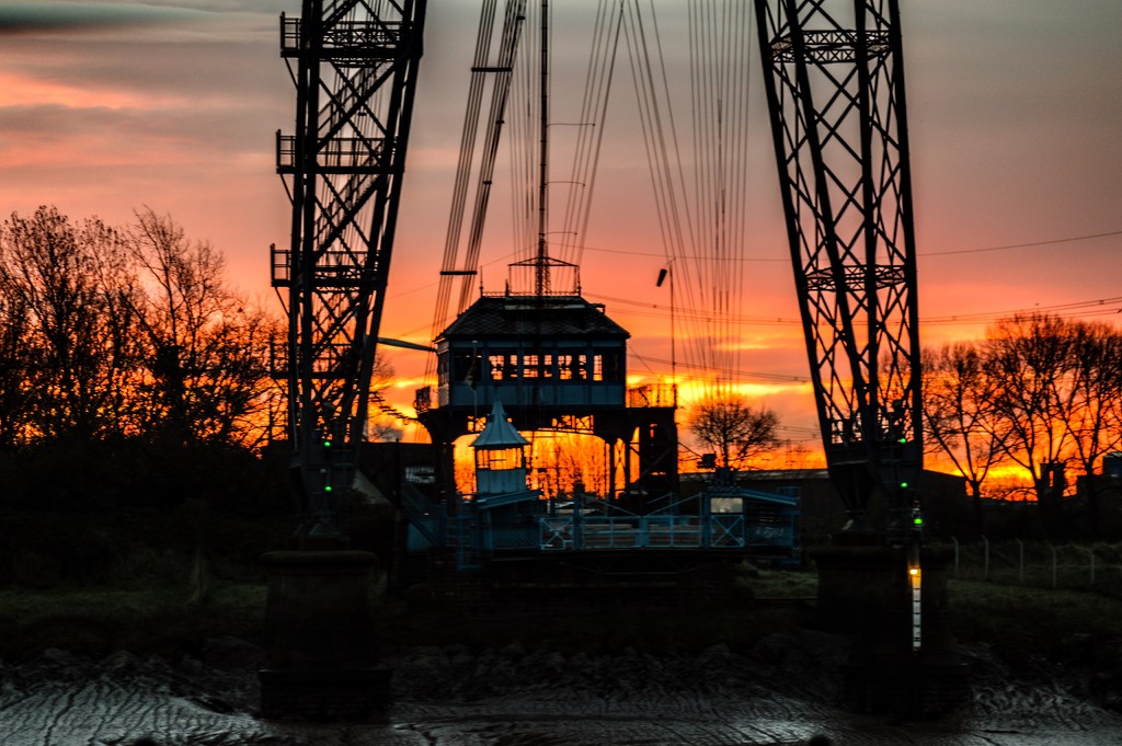 Sunrise through the Transporter Bridge by stuart46