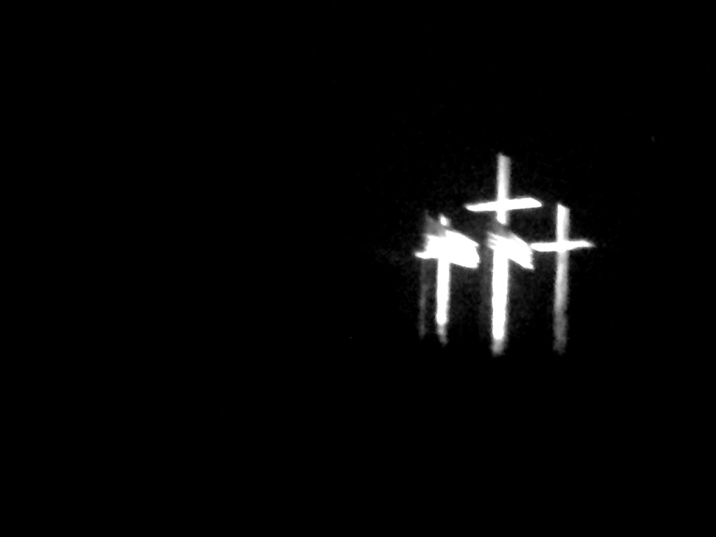 Three crosses at night by homeschoolmom