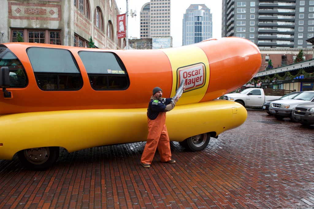 The Fish Monger Greets The Oscar Mayer "wienermobile"! by seattle