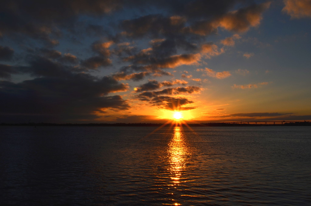Sunset, Ashley River, Charleston Harbor, Charleston, SC by congaree