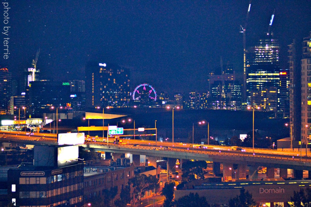 Melbourne skyline & wheel by teodw