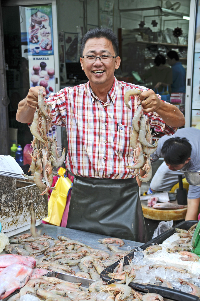 Happy Fish Seller, Street Market by ianjb21