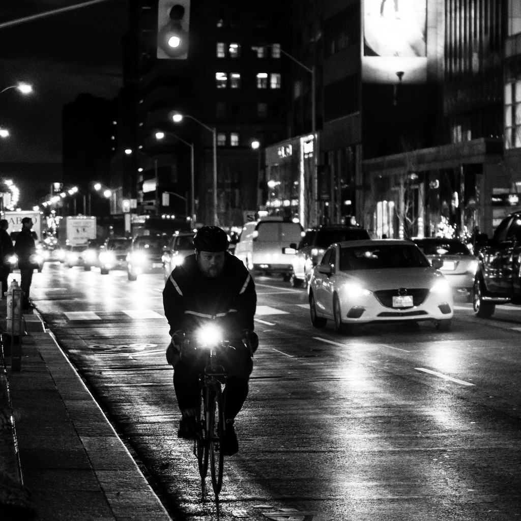 cyclist in the city by northy
