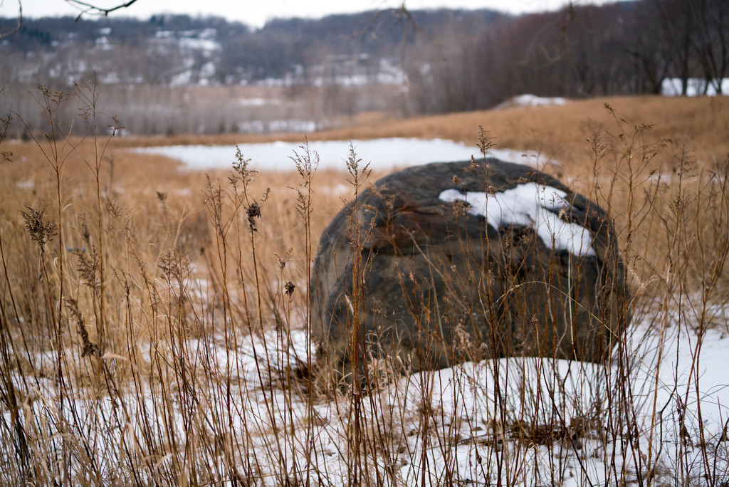 Snowy Rock on the Prairie by rminer