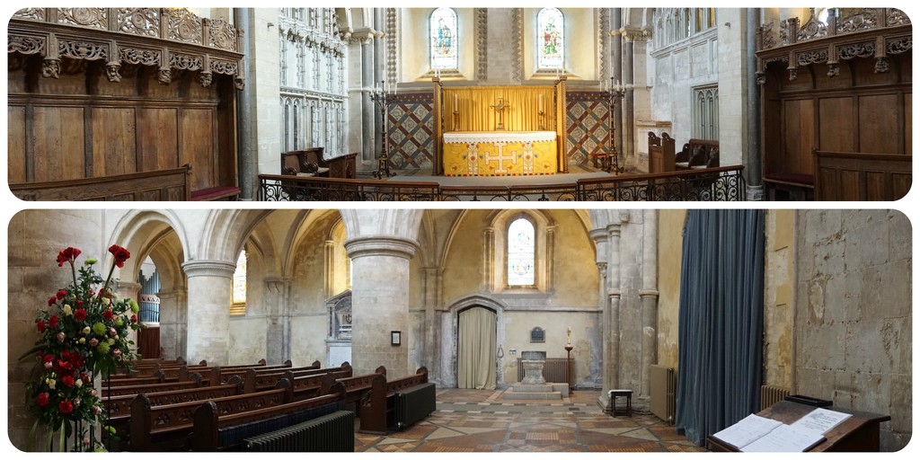 practising panorama: inside the Norman church by quietpurplehaze