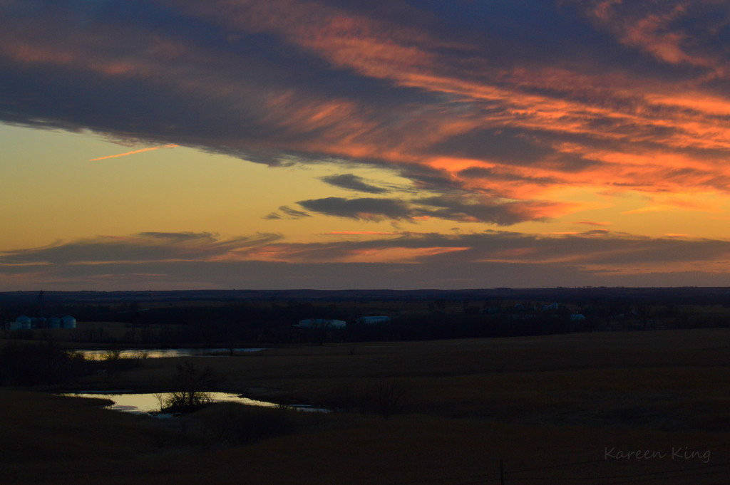 Kansas Landscape at Sunset by kareenking