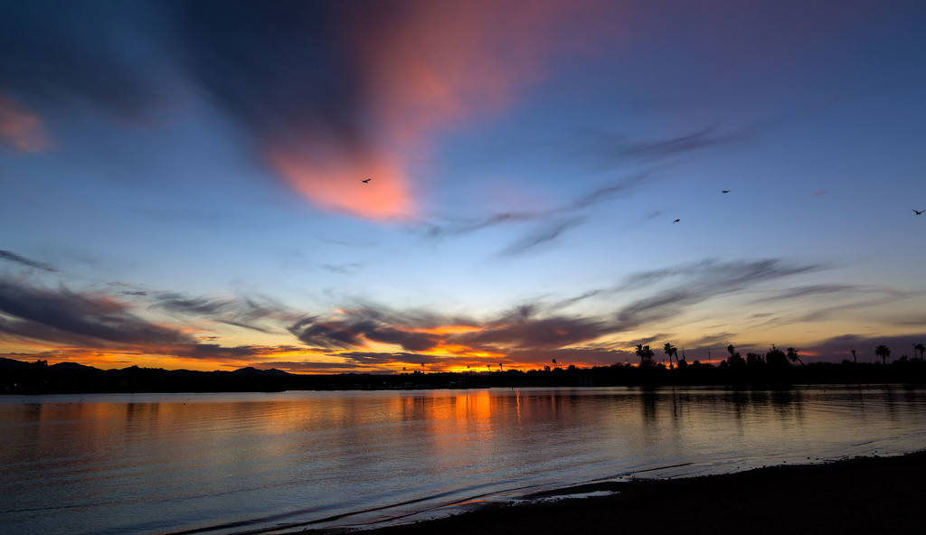 Lake Sunset Panoramic by jeffjones