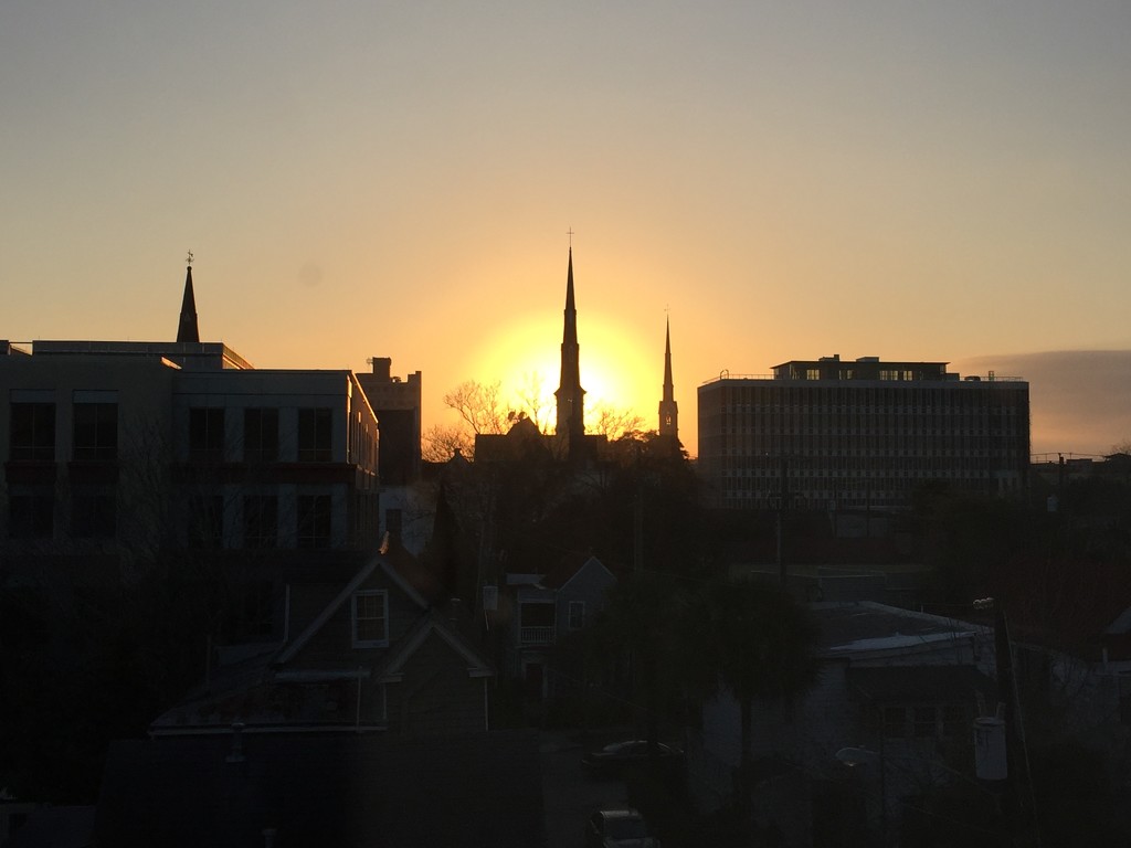 Sunset, downtown Charleston, SC by congaree