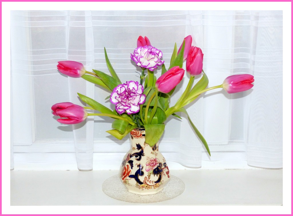 A vase of tulips  by beryl