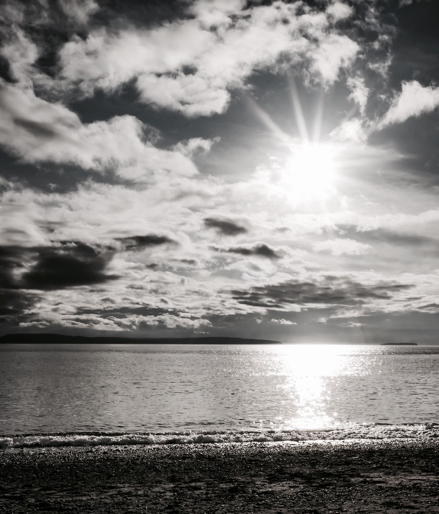 Sun declining over Ebey's Landing beach by cristinaledesma33