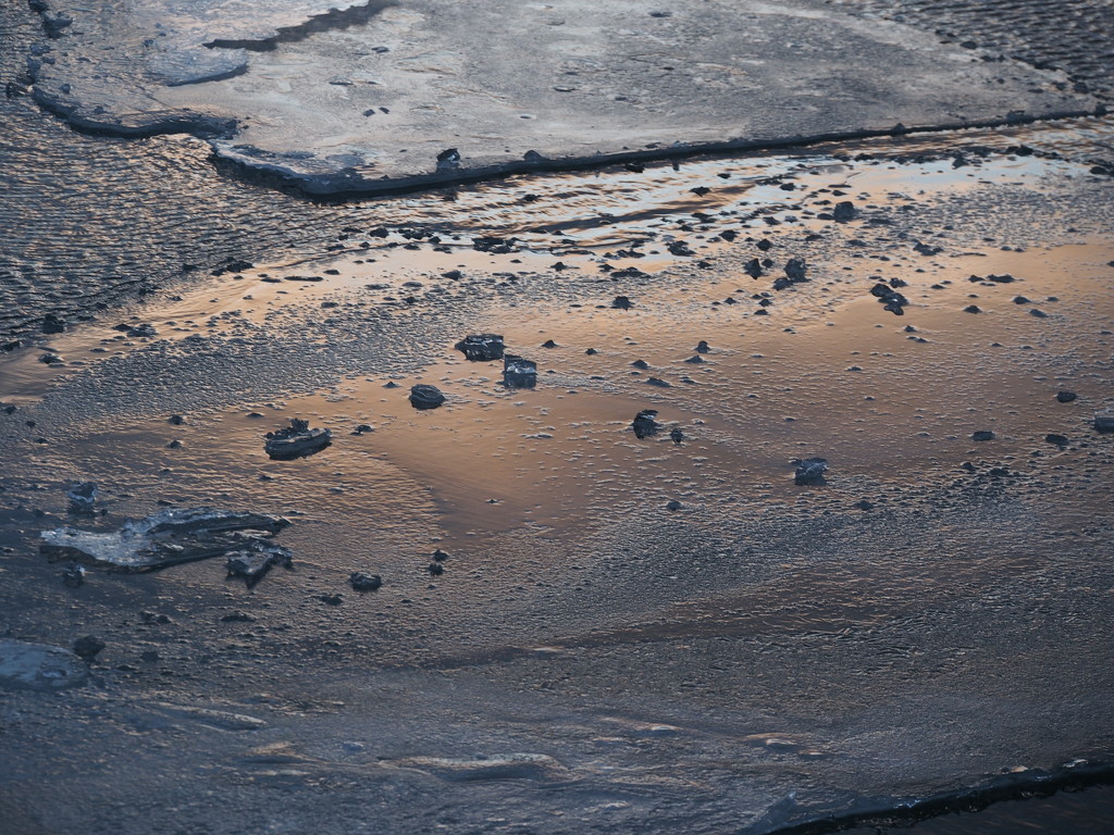 Sunrise Reflection on Ice by selkie