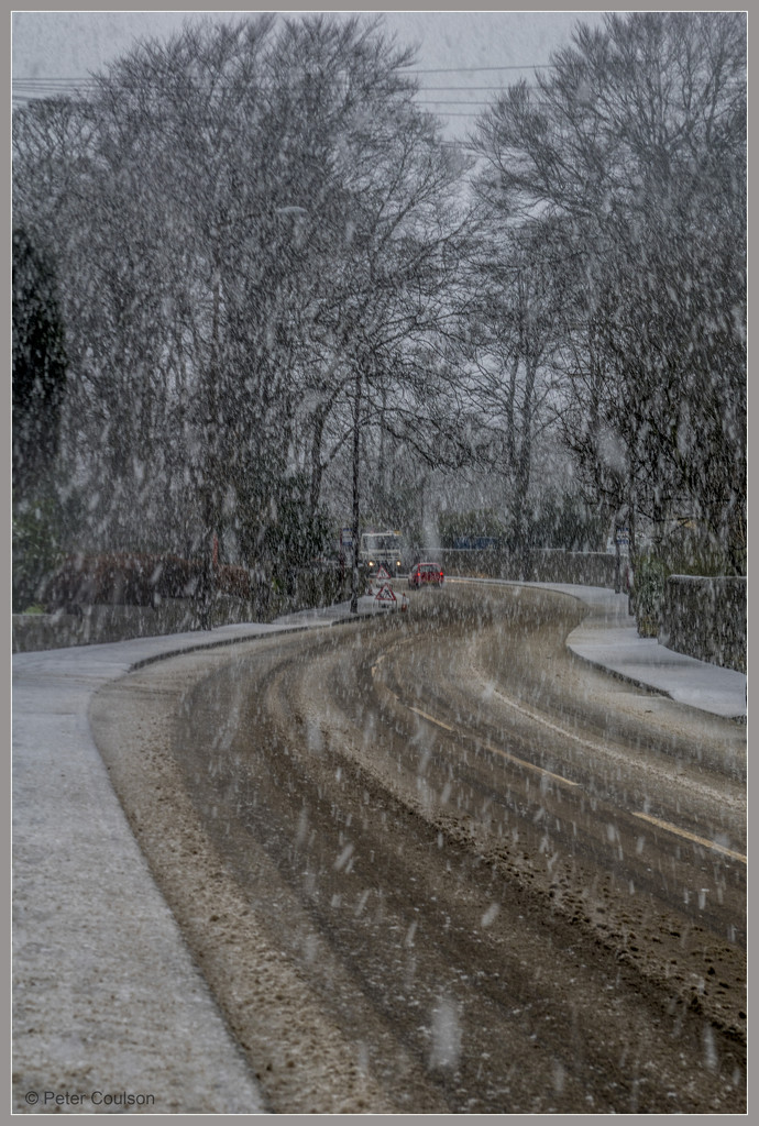Snow on the road by pcoulson