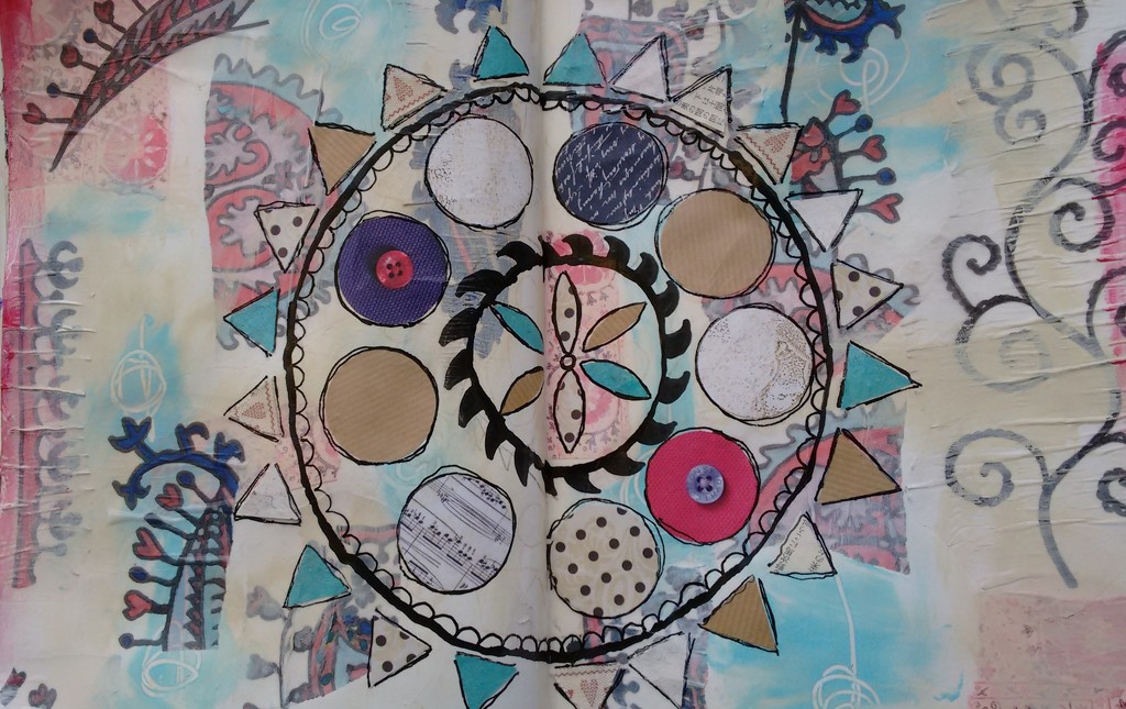 suzani inspired art journal page by cpw