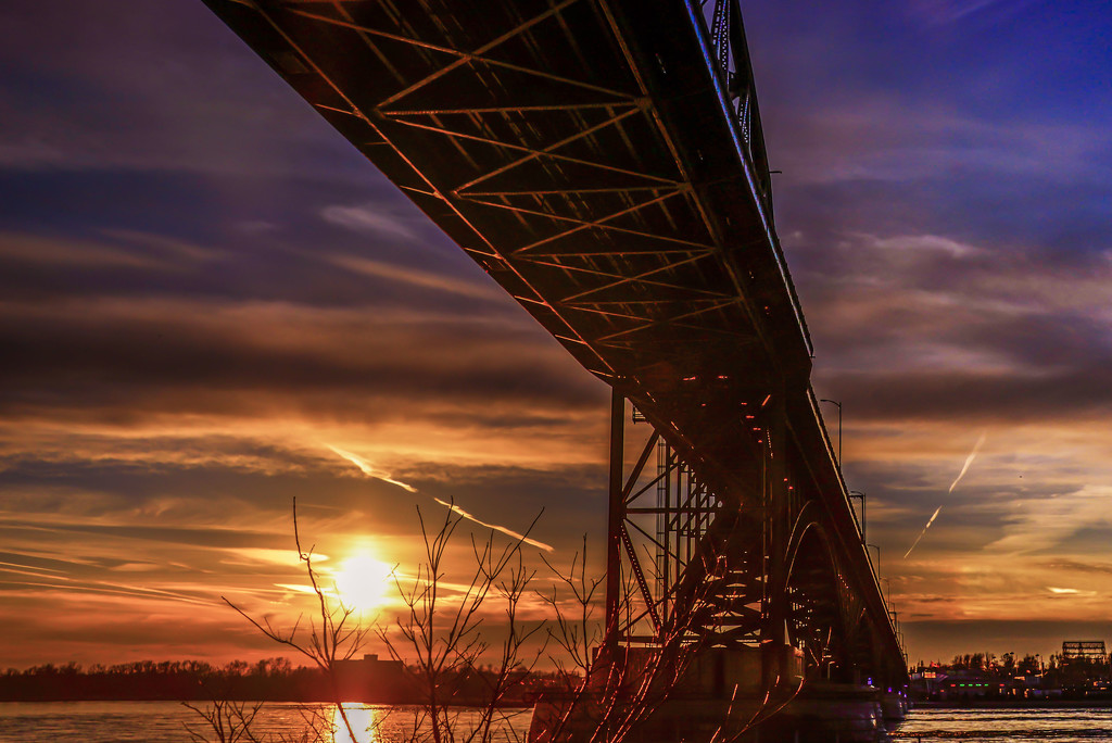Bridge at Sunset (TAGS: Brown, Light) by taffy