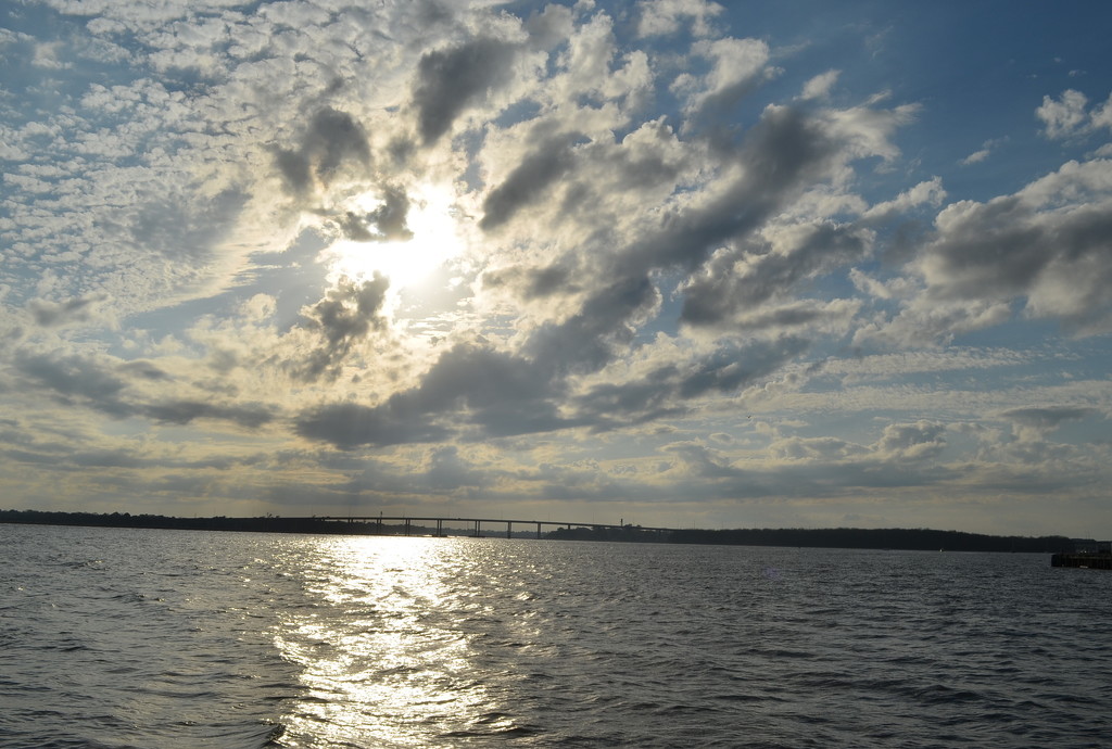 Skies over the Ashley River at Charleston Harbor, Charleston, SC by congaree