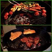 21st Feb 2016 - Veggies on One Grill; Meat on the Other