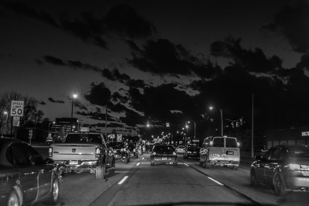 clouds and nighttime traffic by jackies365