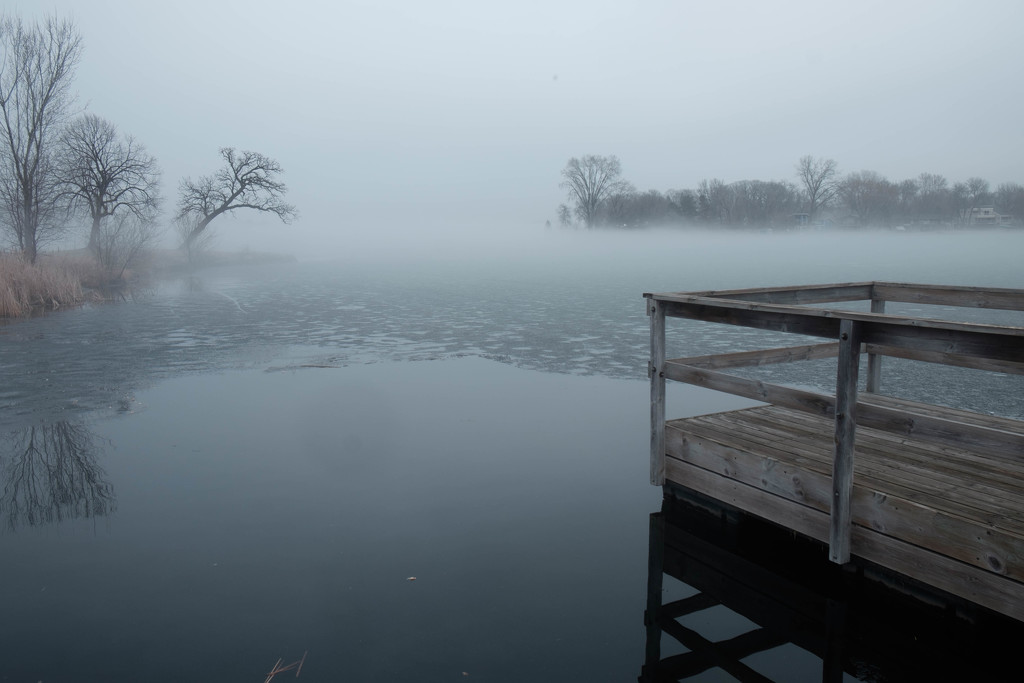 Fishing Dock and Fog by tosee