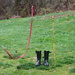 Boots, leash and stick by francoise