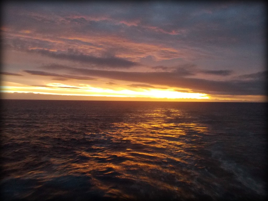 sunset at sea by cruiser