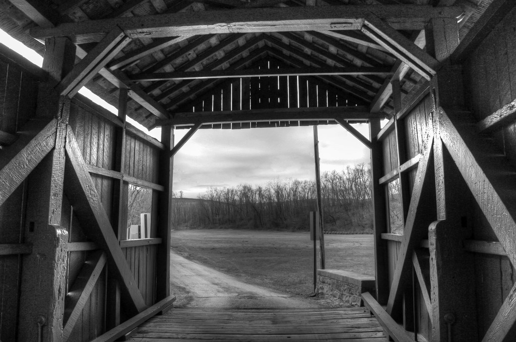 Inside the covered bridge by mittens