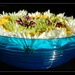 Blue Bowl with Floating Flowers by mcsiegle