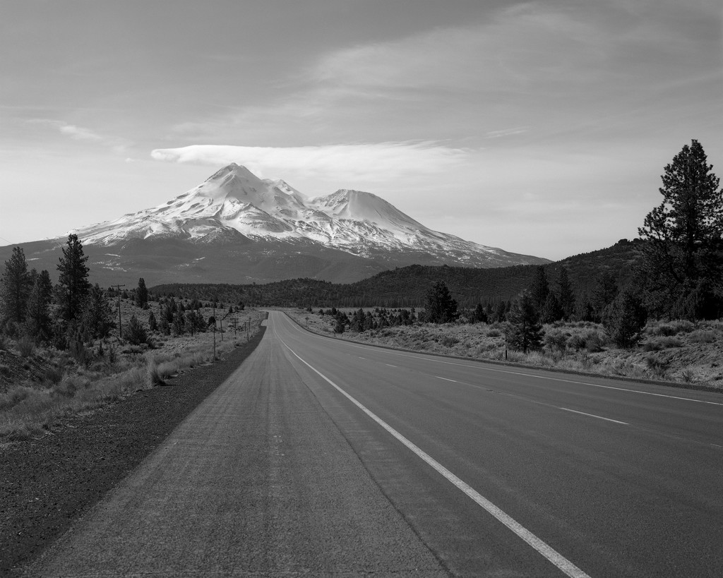 Lonely road north from Mt Shasta by peterdegraaff