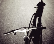 15th Apr 2016 - Hands free cycling, shadow selfie.