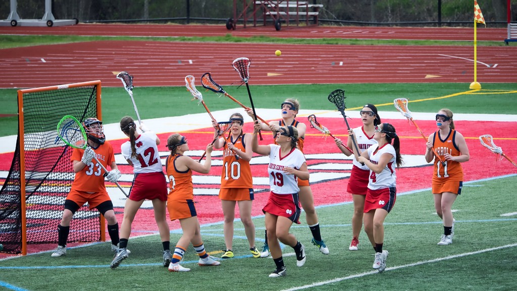 Lacrosse Action in Front of the Goal by rminer