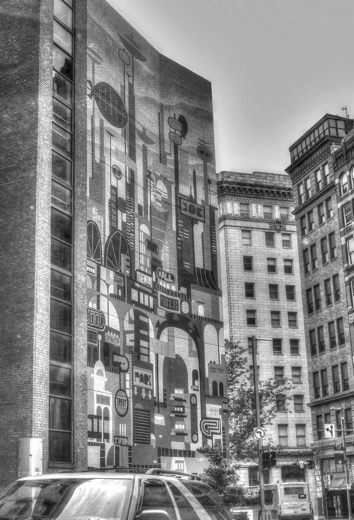 City buildings in B&W by mittens