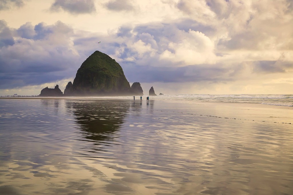 Canon Beach Reflections by pflaume