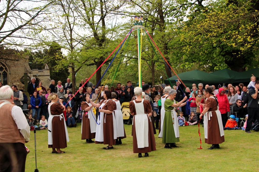 Maypole dancing on the green by busylady