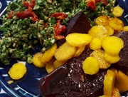 13th May 2016 - Roasted Beets, Fresh yellow Carrots, and Pumpkin Seed Tabouli (my new favorite dish ever)