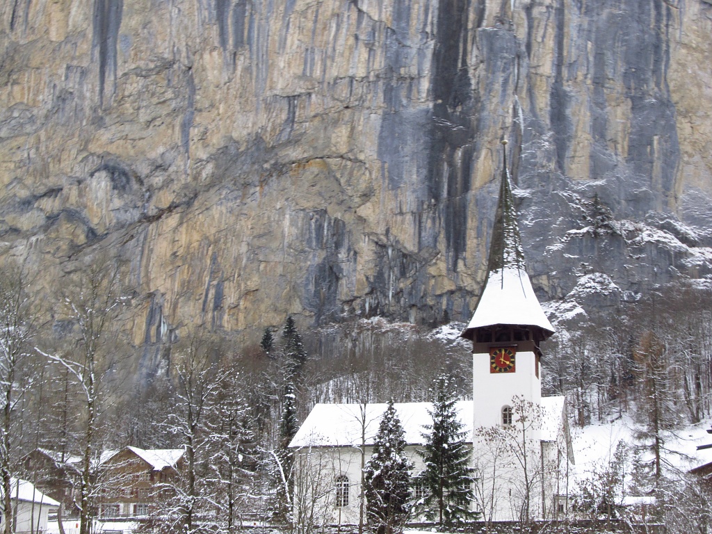 Church in Lauterbrunnen, Switzerland by Weezilou