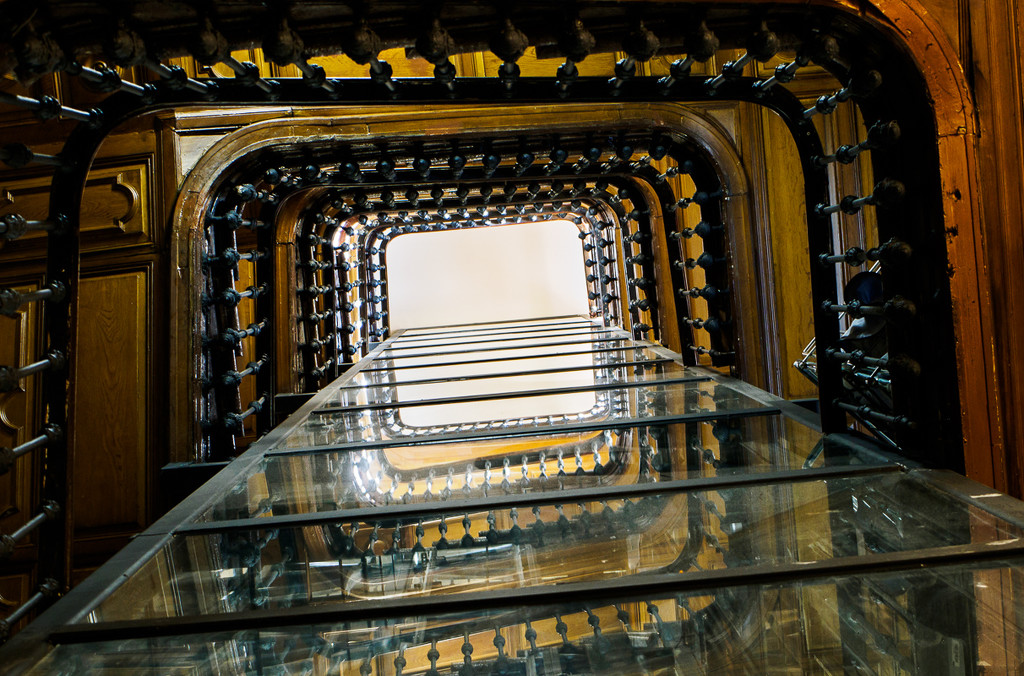 Stairwell With Transparent Elevator by fotoblah
