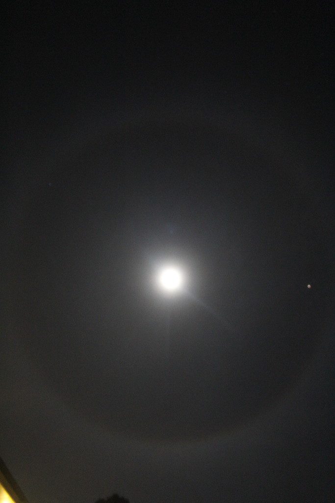 Moon halo and Mars by gilbertwood