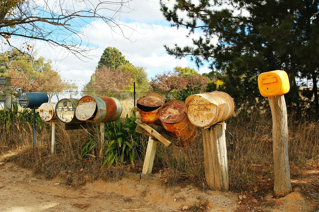 Cluster of mail boxes by leggzy