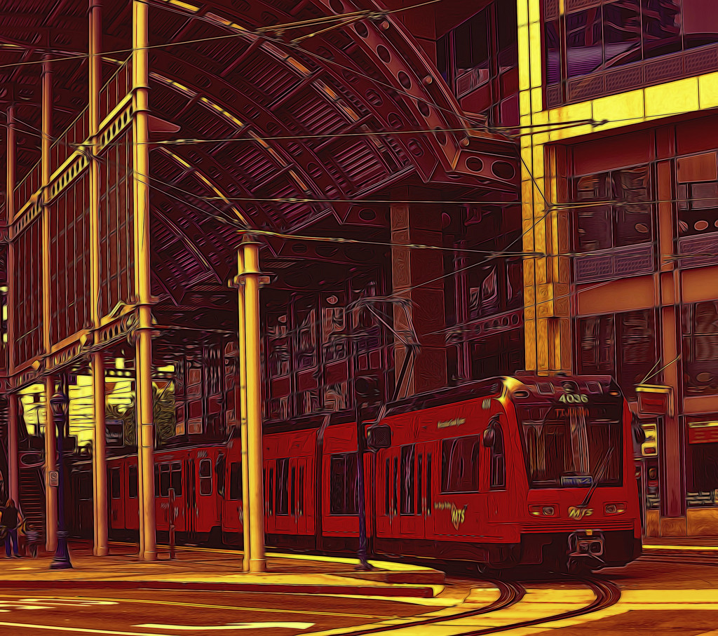 Little Red Urban Trolley by joysfocus