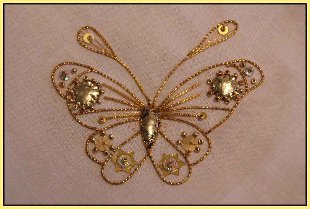 Goldwork butterfly by busylady