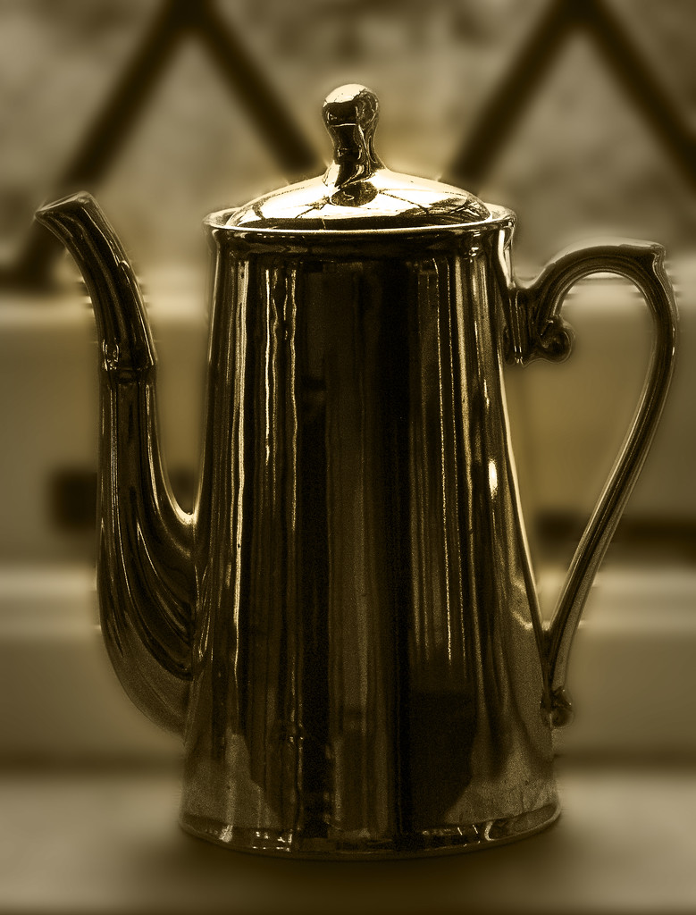 Golden Coffee Pot by megpicatilly