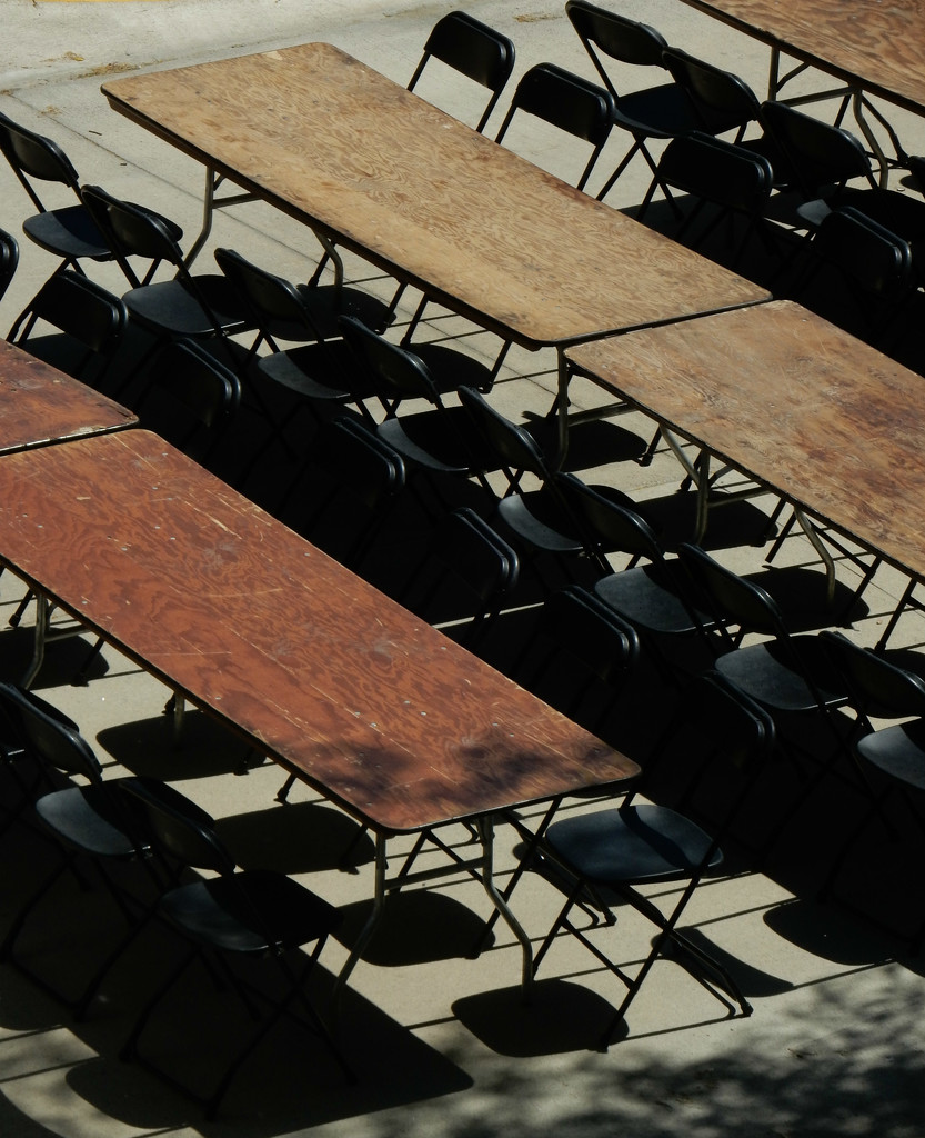 Tables Chairs Shadows by mcsiegle