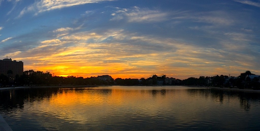 Sunset, Colonial Lake, Charleston, South Carolina by congaree