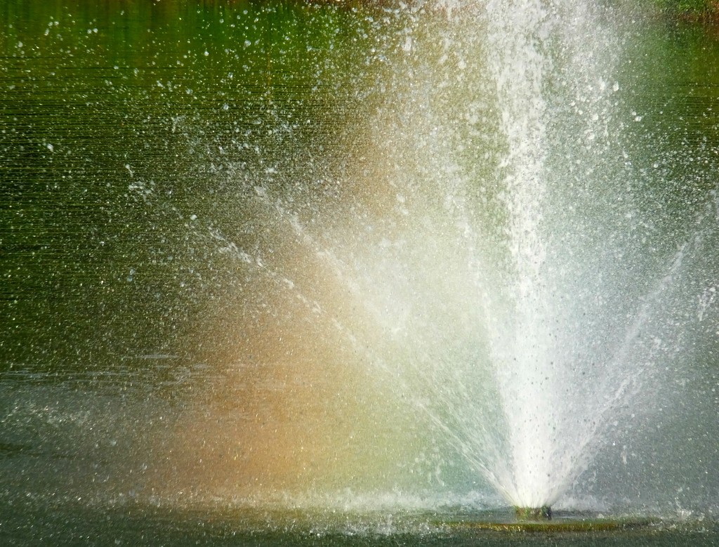 Somewhere Over The Lake Fountain Rainbow by linnypinny