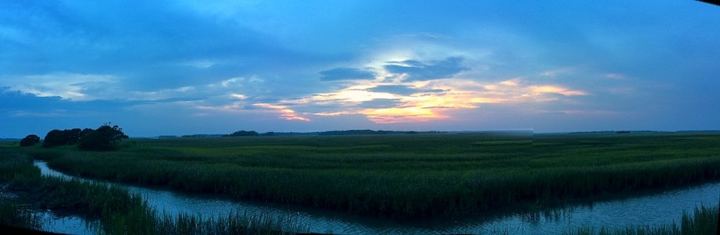 Sunset over salt marsh, Folly Beach, South Carolina by congaree
