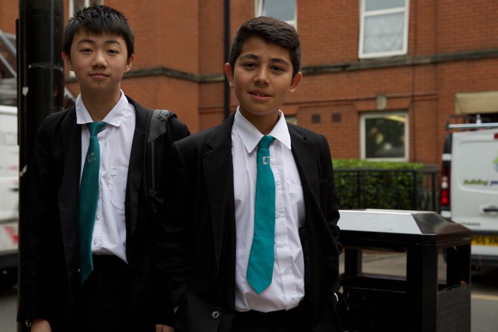 School Boys In Manchester's Chinatown  by seattle